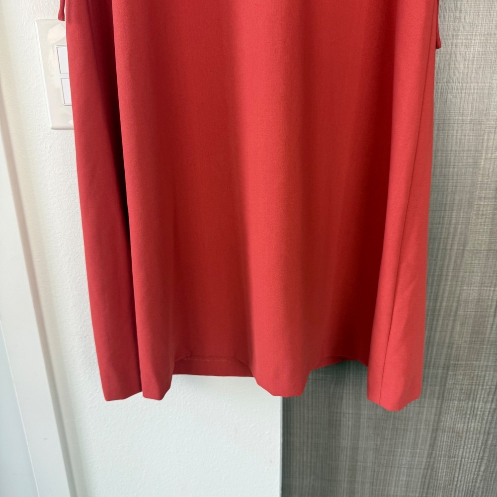 NEW See By Chloe Peppery Red Ruched Crepe Mini Dress Shift Size 44 - Picture 6 of 12